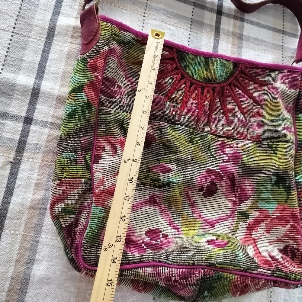 Antiplano Hobo Bag‎ W/Leather Strap Fair Trade Bohemian Floral